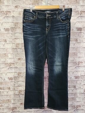 Silver Jeans Dark Indigo Bootcut with Faded Whisker Detail